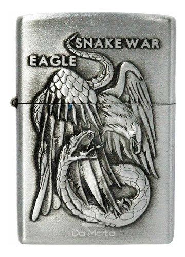 Isqueiro De Metal Prata Snake War Eagle - Da Mata
