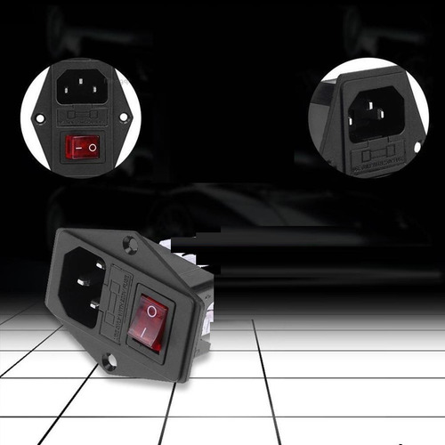 Enchufe Corriente Entrada Power Macho Boton Switch On/off