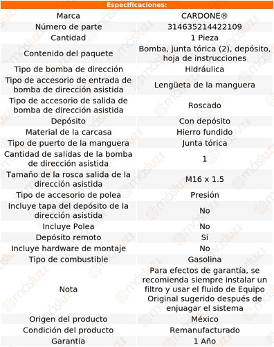 Bomba Dirección Licuadora K5 Blazer 8 Cil 5.7l 80/86 Reman (Reacondicionado)