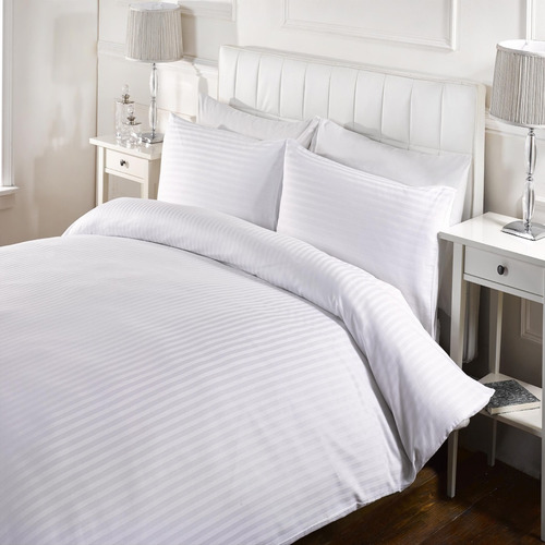 Imagen 1 de 5 de Duvet Cover Blanco Líneas Microfibra King