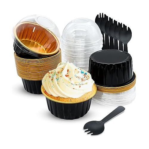 Oyel Mini Aluminum Foil Cupcake Baking Cups With Lids Jdzy3