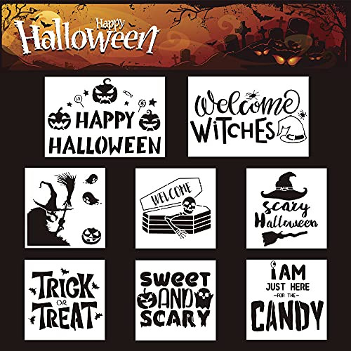 8 Piezas De Plantillas De Halloween Pintar Madera - Jue...