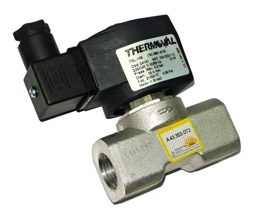 Imagen 1 de 5 de Válvula Solenoide Gas 1/2 Thermoval Compatible Nacional