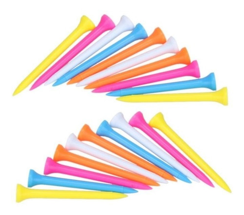 Imagen 2 de 4 de Tee Plastico Golf Pack 250 Unid Mix Largos-medios Amashops