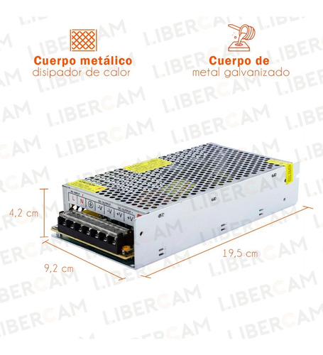 Imagen 5 de 10 de Fuente Switching 12v 10a Regulada Proteccion Tira Led Cctv