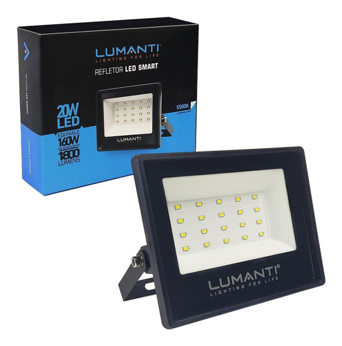 Lumanti RL620S Refletor Led Smart 20w Ip66 Bivolt Branco Frio Cor da carcaça Preto Cor da luz Branco frio 5500k 110V/220V