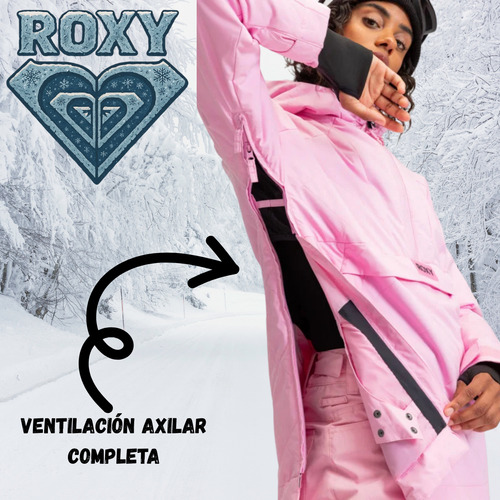 Campera De Nieve Mujer Rosa Roxy Ski Snow Radiant Line Rosa L Lisa