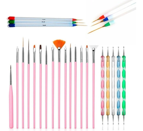 Kit De Pincel Decoración Para Manicura Dotting Liner Dubujar