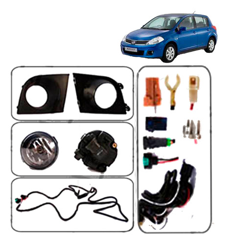 Neblinero Para Nissan Tiida Sedan Japon 2006 2010 Kit