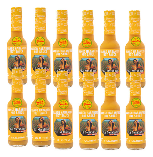 12 Botellas Salsas Sabor Mango Habanero 150ml C/u Meridana