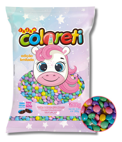 Confeito Coloreti Festa Temática Unicórnio Tom Pastel Misto