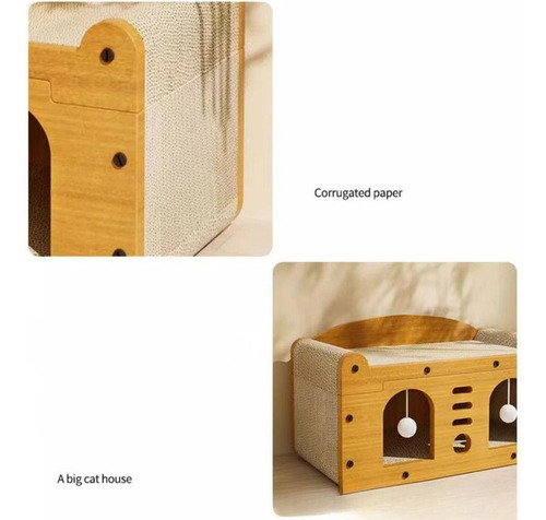 Casa De Rasguño De Gatos Con Pelota Burlona,