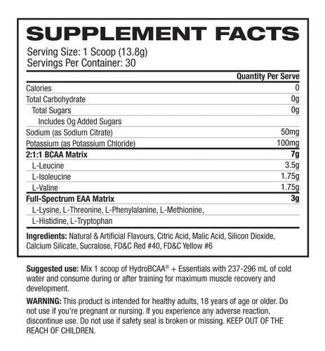 Imagen 2 de 2 de Pro Supps Amino Hydrobcaa + Eaas 90 Servicios + Electrolitos