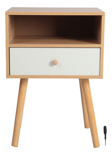 Mesita De Noche De Madera Minimalista Moderna De Doble Capa