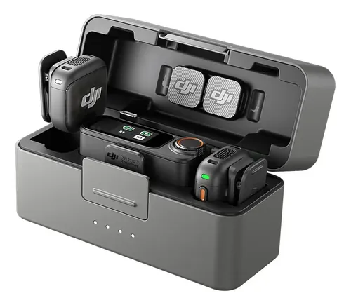 Microfone DJI Mic 3 (2 TX Microfone + 1 RX Receptor + 1 Case de c...