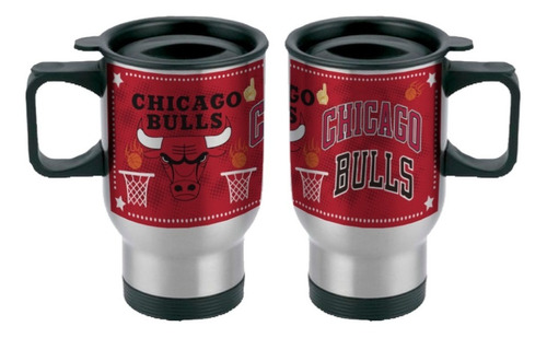 Termo Metallico Plata De Chicago Bulls