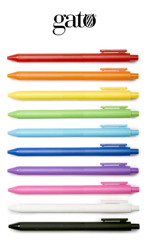 Set Boligrafos Gato® Tinta Gel Del Color Del Cuerpo X 10unid