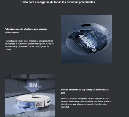 Ezviz Re4 Aspiradora Robot Y Trapeador 2 En 1