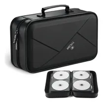 Comprar Estuche Para Cd Y Dvd: Organizador De 144 Fundas De Dvd De Capacidad Portátil, Carpeta Protectora De Plástico Para Cd Para Viajes En Casa (negro)