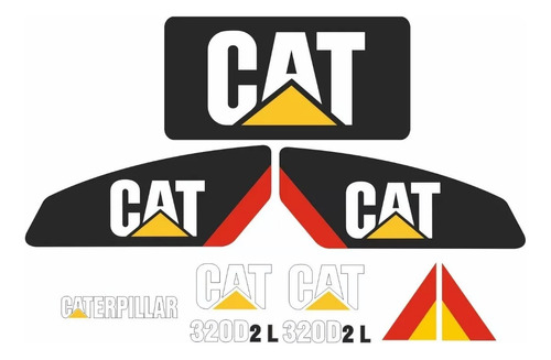 Kit Adesivos P/ Escavadeira Caterpillar 320d 2l -  Cabine!