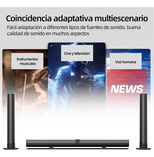 Barra De Sonido Bocina Bluetooth Recargable Soundbar Activo