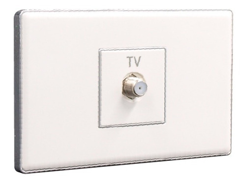 Tomas Cable Tv (plastico+cromo) Blanco Linea Decor 