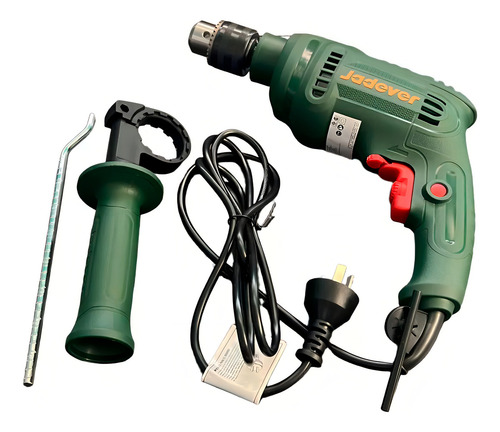Taladro De Impacto 650w Martillo Percutor 13mm Jadever Color Verde Frecuencia 50/60hz