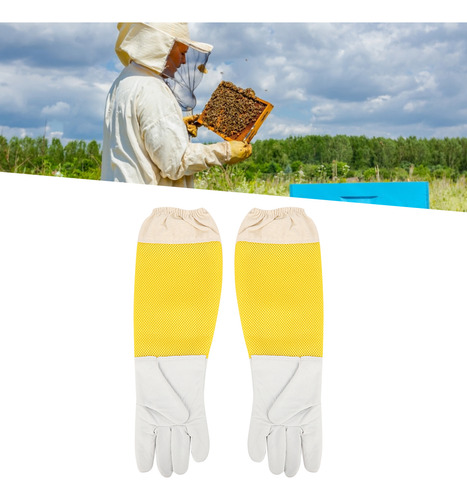 Par De Guantes Protectores De Apicultura De Malla Larga Tran