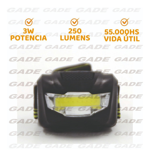 Linterna Vincha Minero 1 Led Cob 3w Led Alta Potencia Jieli