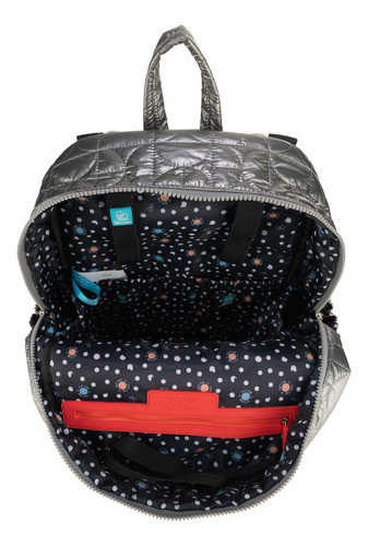 Pañalera Backpack Cloe Volini Grande Color Plateado