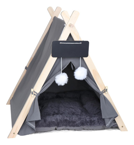 Tipi Para Mascotas, Nido De Invierno, Estera De Lavable Gris