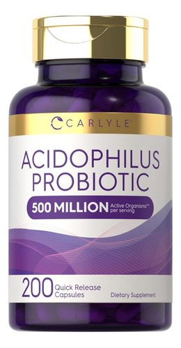 Probiótico Acidophilus 500 Millones Organismos 200 Cápsulas