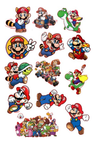 Stickers Mario Bros Clasico (50 Unidades)
