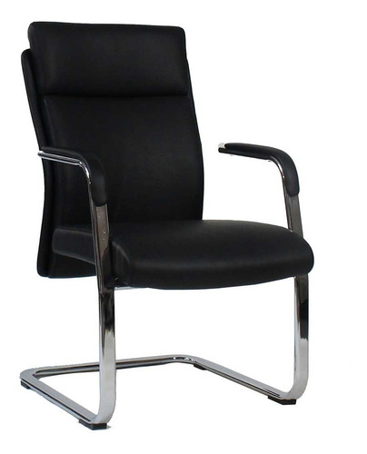 Silla Sillon Visita Escritorio Oficina Piel Oce Negra