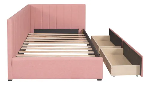 Merax Sofa Cama Tapizado Con 2 Cajones De Almacenamiento, Ma