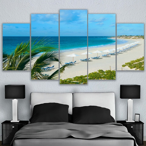 5 Cuadros Canvas Playa Paisaje  Mar Arena Diseño Art Diseño 