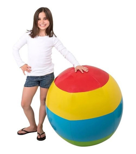 Pelota Playera Inflable Gigante 120 Cm Colores Vivos Alberca