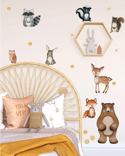 Animales Lindos Calcomanías De Pared Peel And Stick, Vinilo