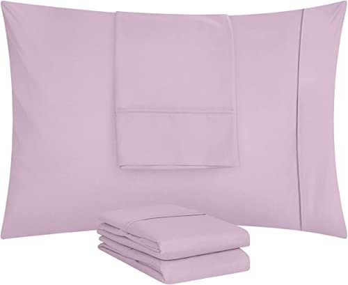 Fundas De Almohada Paquete De 4pzs Tamaño King Color Lavand