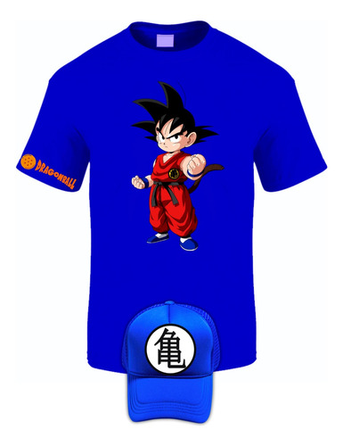 Camiseta Manga Corta Goku Dragon Ball X Obsequio Gorra Q