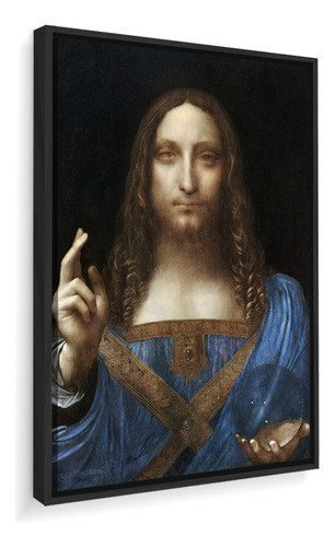 Quadro Canvas Da Vinci Salvador Mundo Jesus 75x132