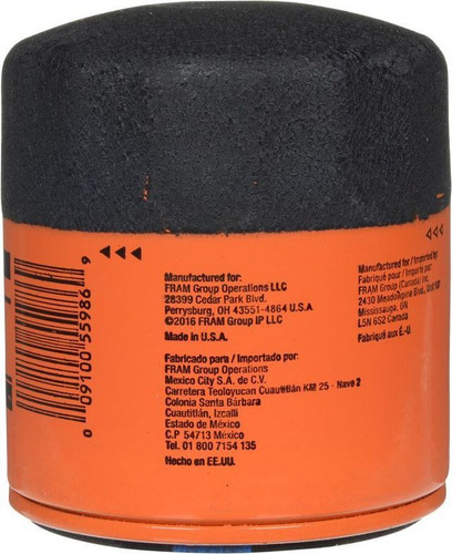 Filtro Aceite Fram Ats 2.0 2013 2014 2015 2016 2017 2018