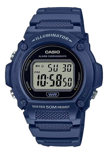 Reloj Casio Pvc Azul Oscuro W-219h-2avdf 3224 Febo