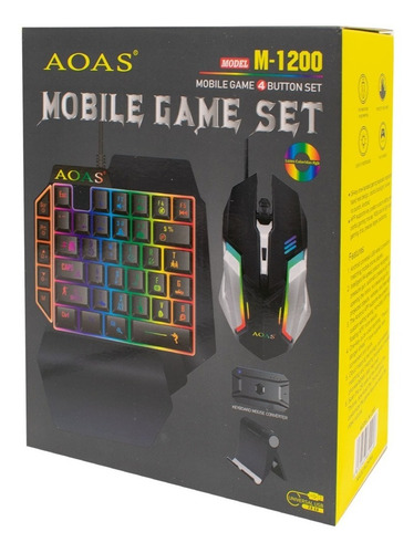 Imagen 2 de 7 de M-1200 Kit De Mouse Y Teclado Para Juegos Pc Y Móvil Led