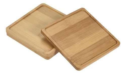 3 Base Maceta Cuadrada 5.12 BambĂș Flor Planta Color Madera