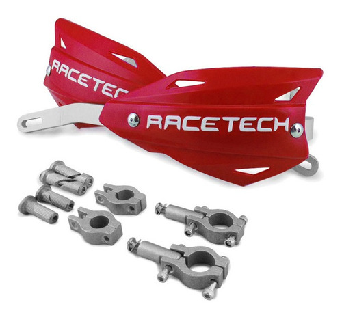 Cubremanos Racetech Vertigo Aluminio Color Rojo Universal