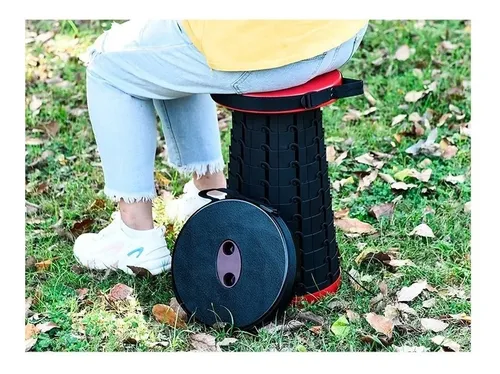 Imagen 3 de 4 de Silla Plegable Redonda Butaco Retráctil Resiste 130 Kg !!