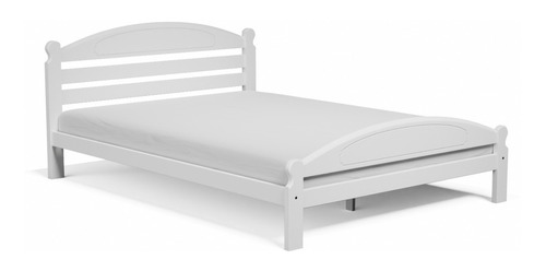 Cama 2 Plazas Blanca Linea Clásica Madera Pino Blanco