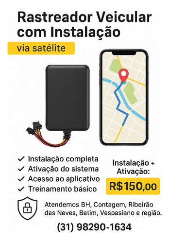 Rastreador Veicular Com Instalação Bh E Região Metropo