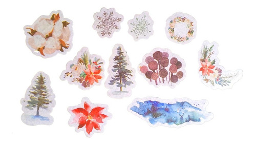 Imagen 4 de 5 de Stickers Bosque Invierno Pack 40 Unidades Ideal Souvenir